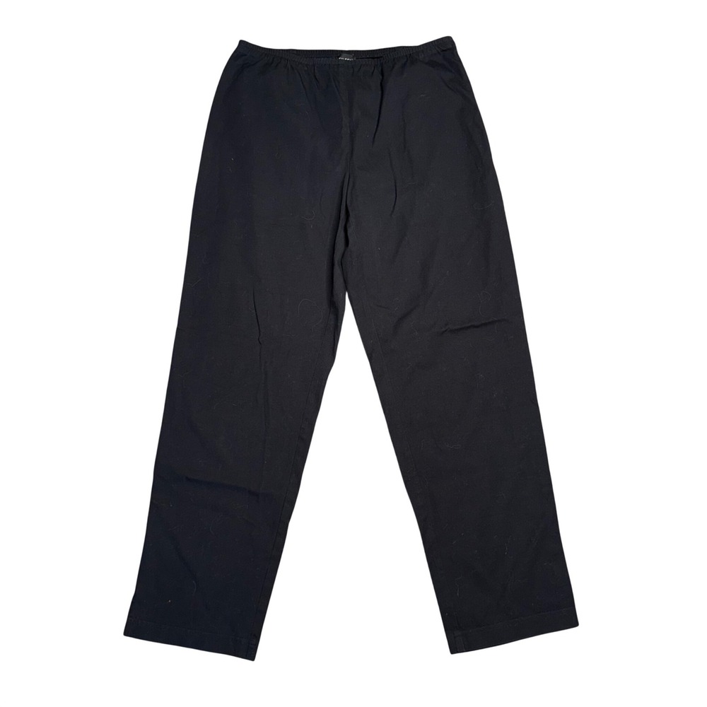 Eileen Fisher Straight Leg Pants Womens Small Black Excellent Cotton Stretch